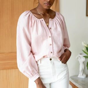Emerson Fry Pink Frances Blouse with 3/4 Sleeves